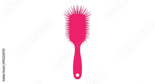 A vibrant pink hairbrush isolated on a plain white background