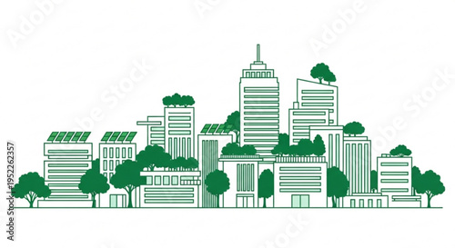 San Francisco city skyline illustration with urban buildings and towers