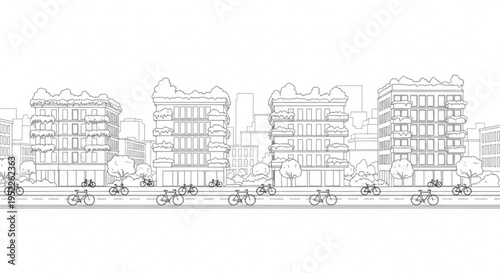 Sketch of London city skyline with buildings and houses at night