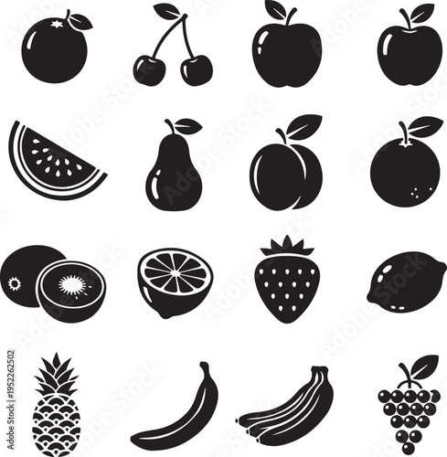 Fruit Icons - Black Series