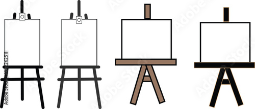Set of 4 easel icons vector