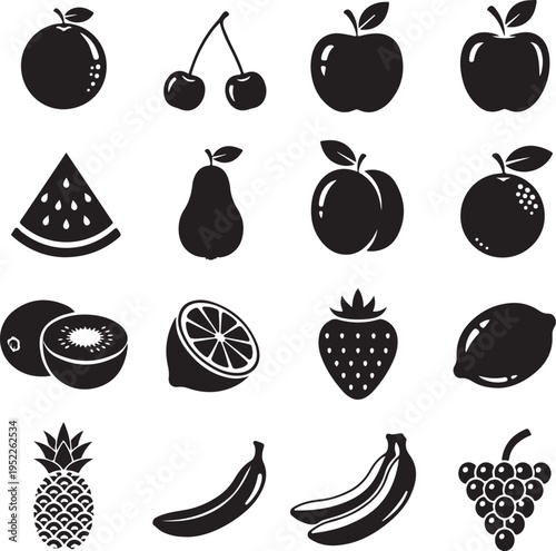 Fruit Icons - Black Series
