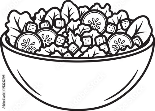 Garden salad with lettuce, tomatoes & bread crumbs flat icon for apps and websites