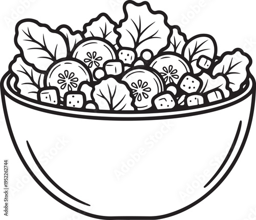 Garden salad with lettuce, tomatoes & bread crumbs flat icon for apps and websites