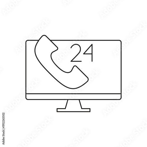 24 hours call support on computer screen