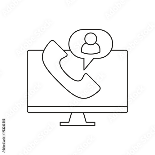 Phone contact user icon on computer monitor