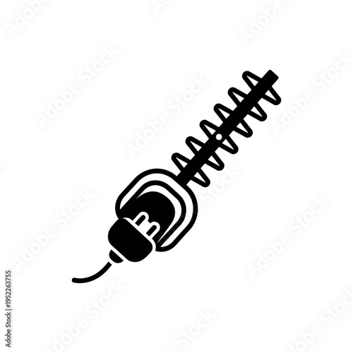 A striking black silhouette depicts a shock absorber commonly found in vehicle suspension systems silhouette