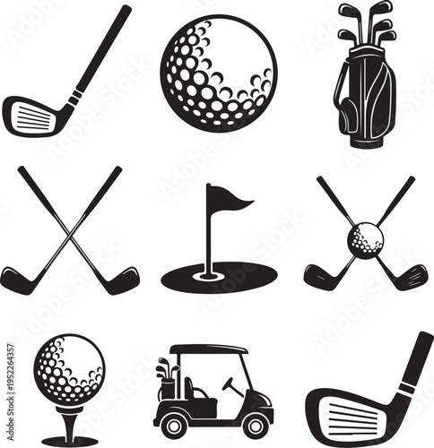 Golf icon, logo isolated on white background