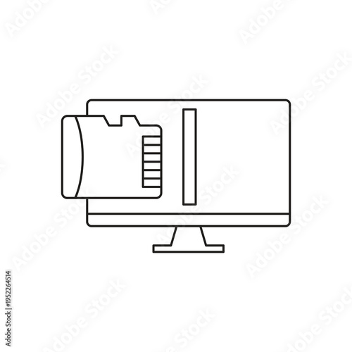 SD memory card storage on computer screen