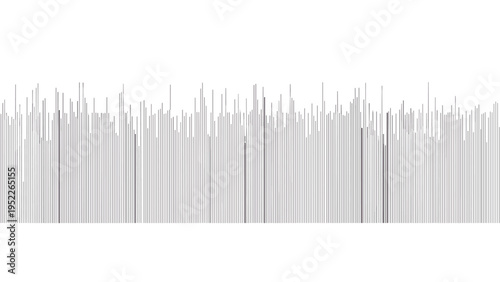Minimalist abstract background featuring numerous vertical gray lines of varying lengths and thicknesses on a clean white backdrop.