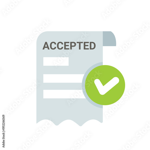 Verified document icon vector, successful transaction vector icon, payment accepted symbol, approved invoice vector illustration