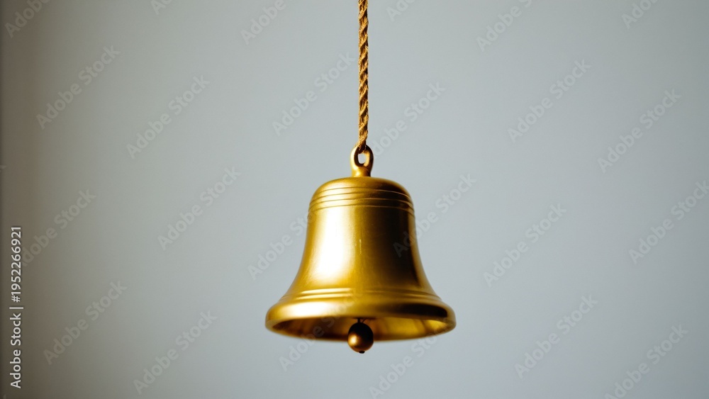 Obraz premium Hanging golden bell minimal isolated object