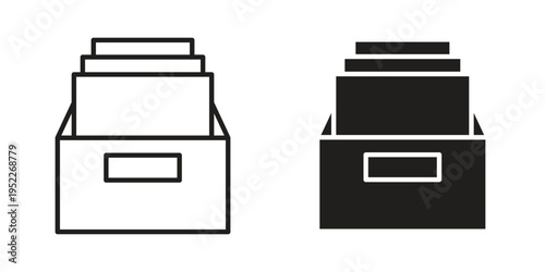 Archive icon with black color and editable vector