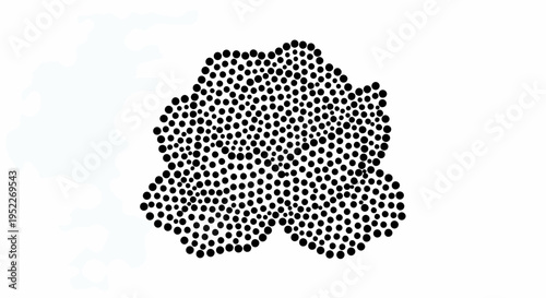 A beautifully rendered abstract flower illustration composed of numerous tiny dots, creating a unique and artistic representation of a blooming flower