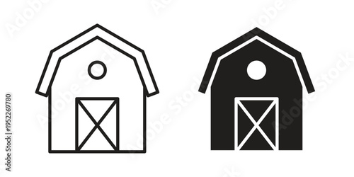 Barn icon with black color and editable vector