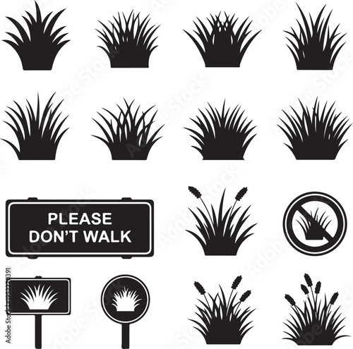 grass icon set