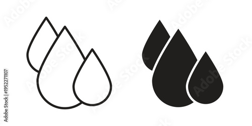 Blood drops icon with black color and editable vector