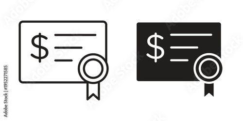 Bonds icon with black color and editable vector