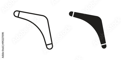 Boomerang icon with black color and editable vector