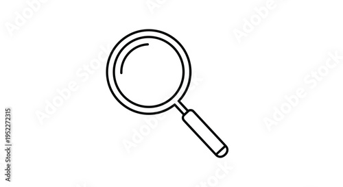 A simple line drawing of a magnifying glass, Generative AI.