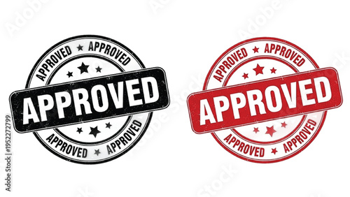 Free Download Black and red approved stamp badges with stars black stamp - GFXLoad