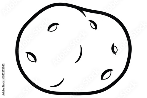 Cute Potato Coloring Page – Kawaii Vegetable Character Line Art Printable for Kids