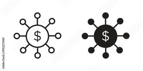 Business model icon with black color and editable vector
