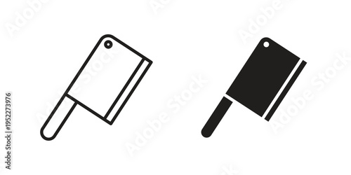 Butcher knife icon with black color and editable vector