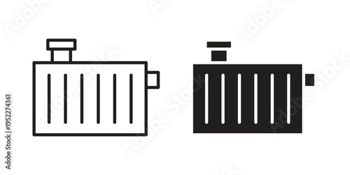 car radiator icon with black color and editable vector