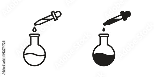 Chemical test icon with black color and editable vector
