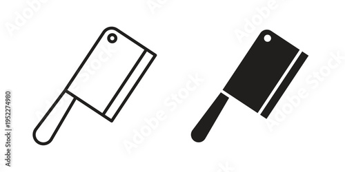 Chopper knife icon with black color and editable vector