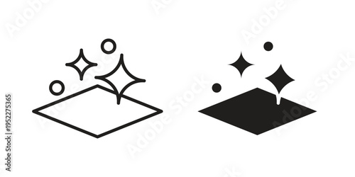 Clean floor surface icon with black color and editable vector