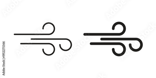 Clean Air icon with black color and editable vector