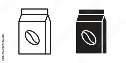 Coffee paper bag icon with black color and editable vector