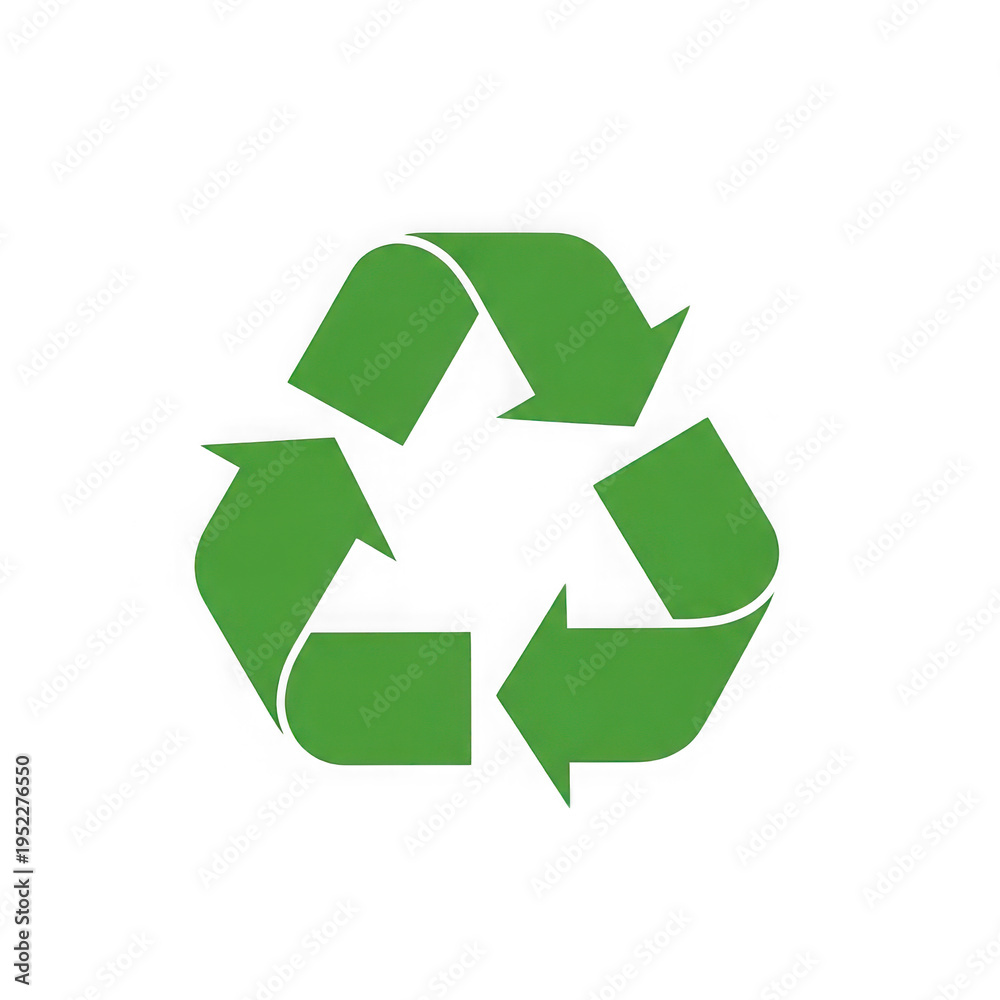 Fototapeta premium A green recycling symbol with three arrows png isolated on transparent background
