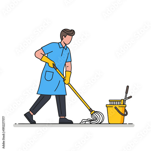 Diligent cashier efficiently scanning grocery items at a modern supermarket checkout counter. Retail employee managing transactions with a barcode scanner and cash register