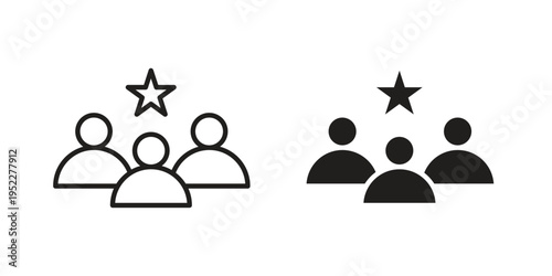 Customer experience icon with black color and editable vector