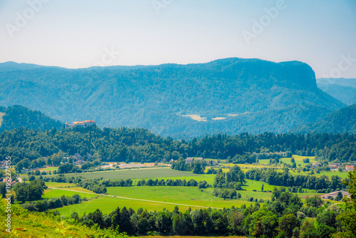 Tableau sur toile Vintgar gorge circuit near Bled lake in Slovenia,  breathtaking views on slovenia alps mountains