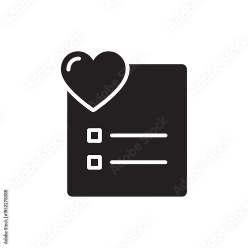 Wishlist document icon on a white background. Vector wishlist signs and symbols.
