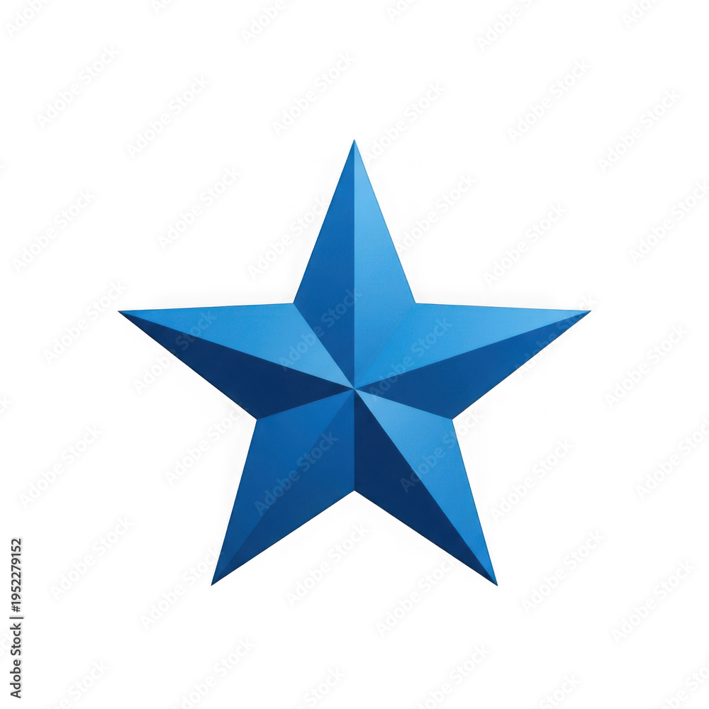 Obraz premium A blue star symbol with five points png isolated on transparent background
