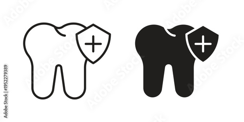 Dental care icon with black color and editable vector