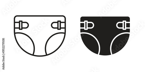 diaper icon with black color and editable vector