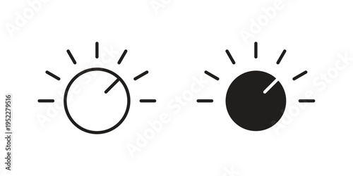 Dimmer icon with black color and editable vector