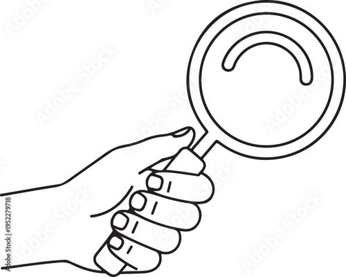 Woman hand holding magnifying glass looking for solution, search information in internet for education, investigation