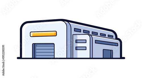 Modern Industrial Warehouse Building Icon with Contemporary Design