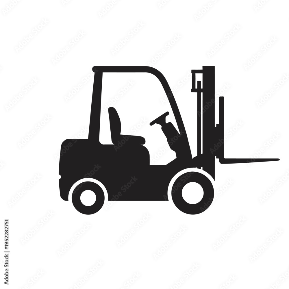Naklejka premium Forklift truck icon. industrial vehicle vector illustration
