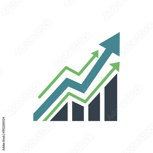 Financial Growth Chart with Upward Arrows - Business Success Concept