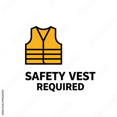 Safety Vest Required Sign Icon - Warning and Information Symbol