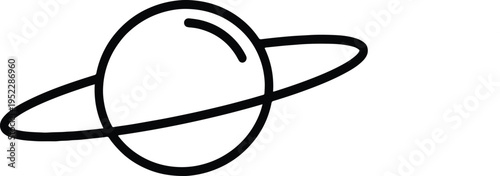 Simple Planet with Ring Illustration