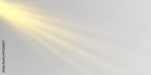 Canvastavla Golden sun rays falling diagonally from the corner on transparent background